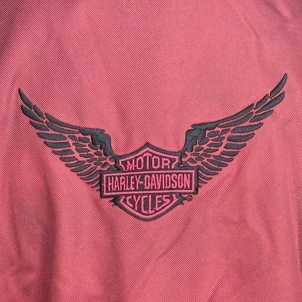 Harley Davidson Women's Burgundy Motorcycle Biker Jacket - Picture 10 of 16